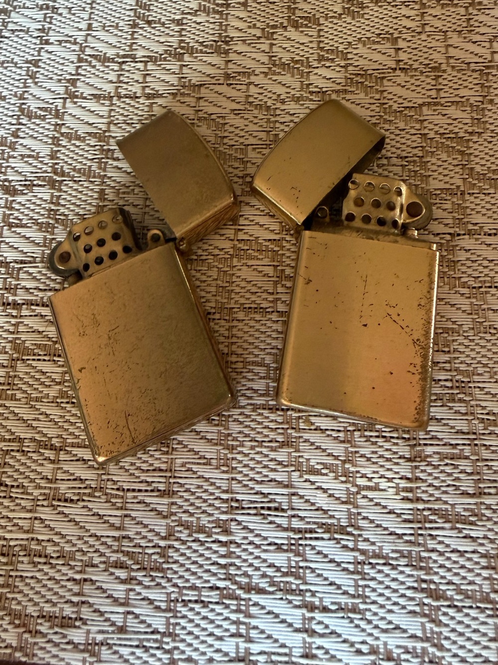 2-Vintage brass lighters LDL Japan